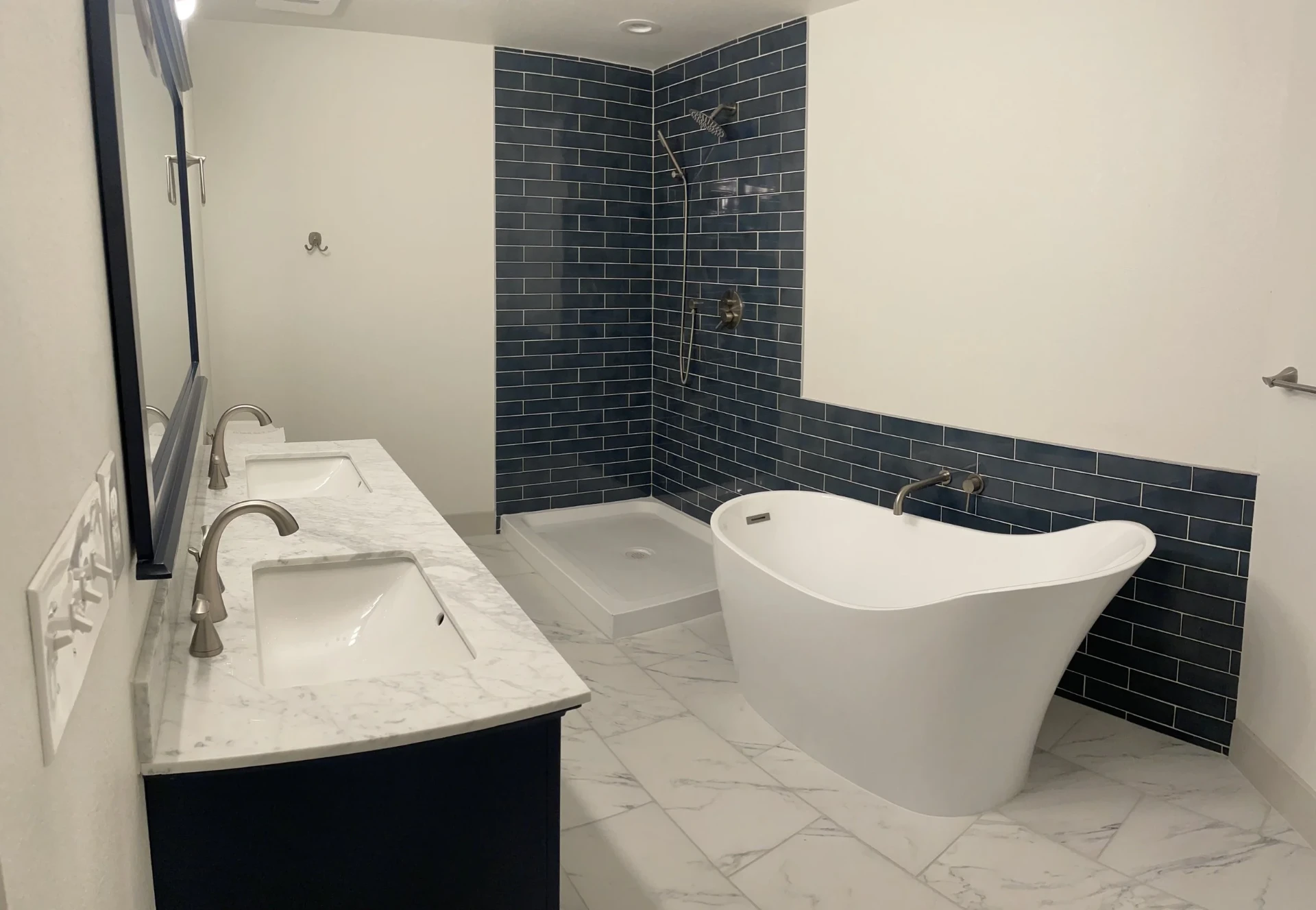 Bathroom remodel with vanity and tub in Northern Colorado by Blue Springs Construction