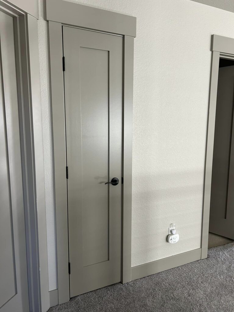 New interior doors and trim installed during the Windsor remodel