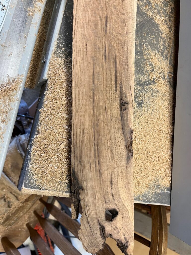 Live edge timber slab prepared for the house during the remodel